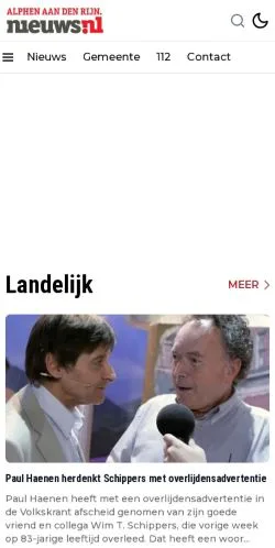 Anteprima del sito Alphen Aan Den Rijn Nieuws, media di Paesi Bassi per articoli sponsorizzati