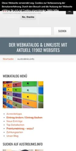 Podgląd witryny Austrolinks, medium z kraju Niemcy do artykułów sponsorowanych