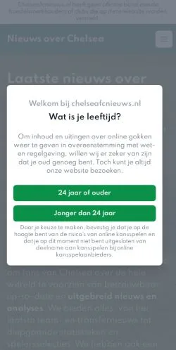 스폰서 기사용 네덜란드 매체 Chelsea Nieuws 사이트 미리보기