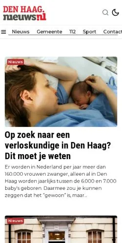 Anteprima del sito Den Haag Nieuws, media di Paesi Bassi per articoli sponsorizzati