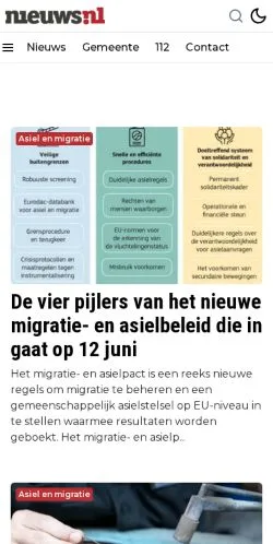 스폰서 기사용 네덜란드 매체 Deventer Nieuws 사이트 미리보기
