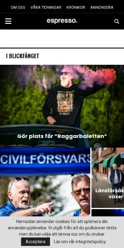 Anteprima del sito Espresso, media di Svezia per articoli sponsorizzati