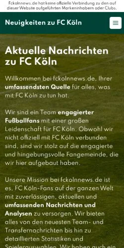 Anteprima del sito FC Köln News, media di Germania per articoli sponsorizzati
