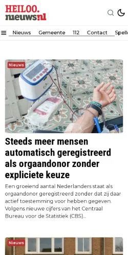 Podgląd witryny Heiloo Nieuws, medium z kraju Holandia do artykułów sponsorowanych