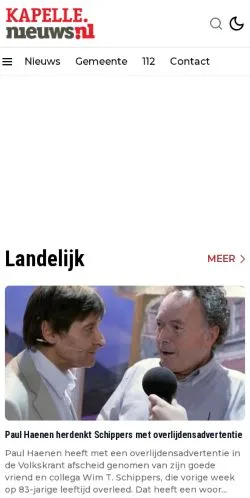 Anteprima del sito Kapelle Nieuws, media di Paesi Bassi per articoli sponsorizzati