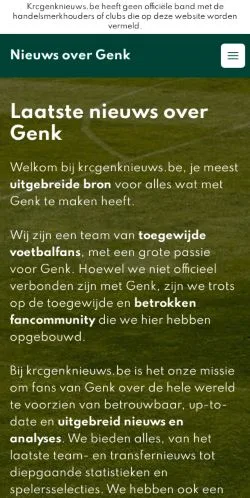 Anteprima del sito Genk Nieuws, media di Belgio per articoli sponsorizzati