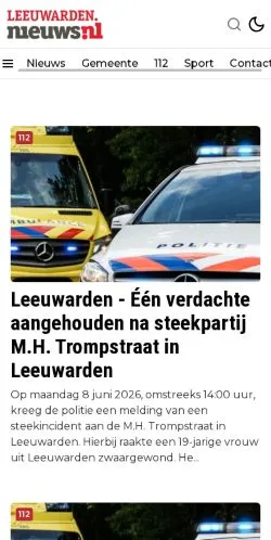 Anteprima del sito Leeuwarden Nieuws, media di Paesi Bassi per articoli sponsorizzati