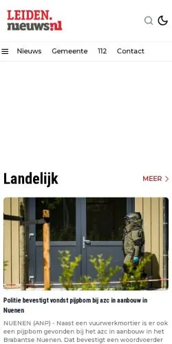 Anteprima del sito Leiden Nieuws, media di Paesi Bassi per articoli sponsorizzati