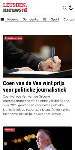 Anteprima del sito Leusden Nieuws, media di Paesi Bassi per articoli sponsorizzati