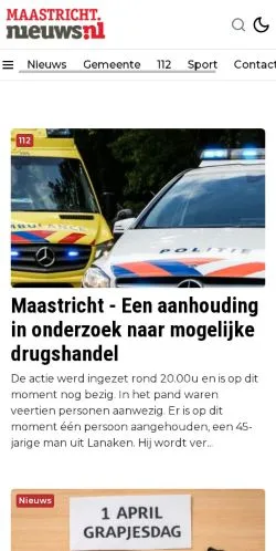 스폰서 기사용 네덜란드 매체 Maastricht Nieuws 사이트 미리보기