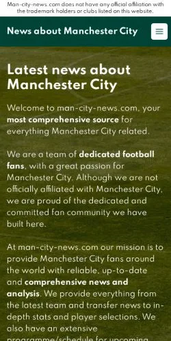 Anteprima del sito Manchester City News, media di Stati Uniti per articoli sponsorizzati