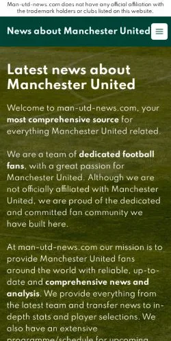 스폰서 기사용 미국 매체 Manchester United News 사이트 미리보기