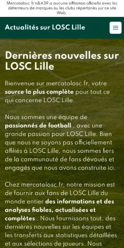 Anteprima del sito LOSC Lille News, media di Francia per articoli sponsorizzati