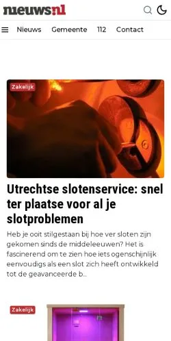Anteprima del sito Nieuwegein Nieuws, media di Paesi Bassi per articoli sponsorizzati