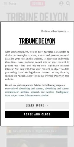 Anteprima del sito Tribune de Lyon, media di Francia per articoli sponsorizzati
