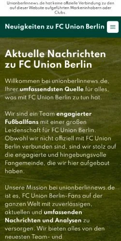 스폰서 기사용 독일 매체 FC Union Berlin News 사이트 미리보기