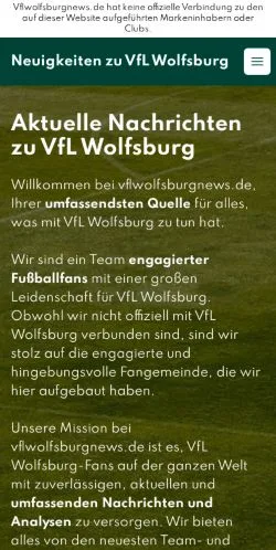 스폰서 기사용 독일 매체 VfL Wolfsburg News 사이트 미리보기