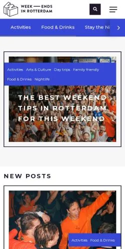 Anteprima del sito Weekends in Rotterdam, media di Paesi Bassi per articoli sponsorizzati