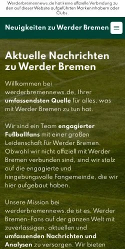 Anteprima del sito Werder Bremen News, media di Germania per articoli sponsorizzati