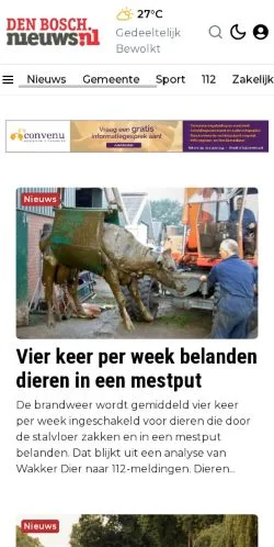 Podgląd witryny Den Bosch Nieuws, medium z kraju Holandia do artykułów sponsorowanych
