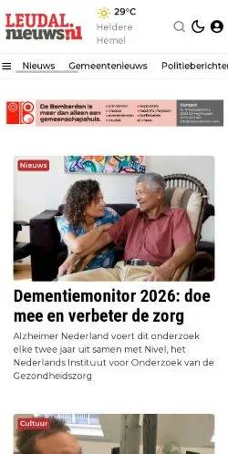 Anteprima del sito Leudal Nieuws, media di Paesi Bassi per articoli sponsorizzati