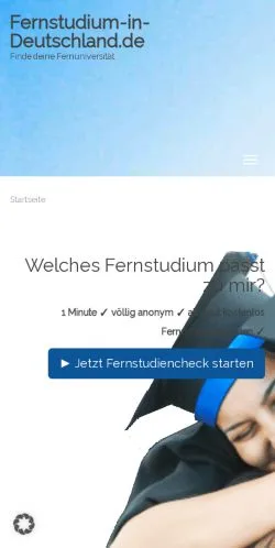 Anteprima del sito Fernstudium In Deutschland, media di Germania per articoli sponsorizzati
