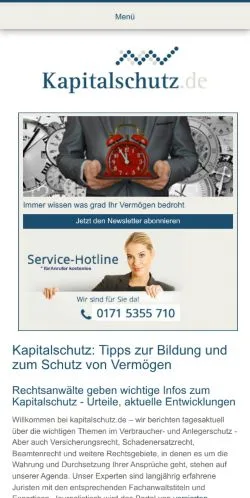 スポンサード記事向けのドイツメディア、Kapitalschutzのサイトプレビュー