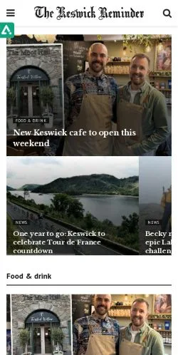 Anteprima del sito The Keswick Reminder, media di Regno Unito per articoli sponsorizzati