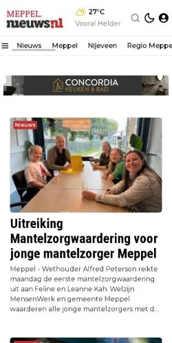 Podgląd witryny Meppel Nieuws, medium z kraju Holandia do artykułów sponsorowanych