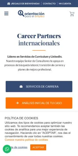 Anteprima del sito Orientación Laboral, media di Spagna per articoli sponsorizzati