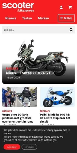 Podgląd witryny ScooterXpress, medium z kraju Holandia do artykułów sponsorowanych