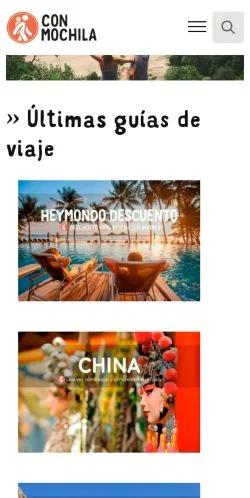 Aperçu du site Conmochila, média de Espagne pour articles sponsorisés