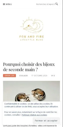 Anteprima del sito Fox And Fire, media di Francia per articoli sponsorizzati