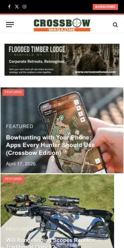 Podgląd witryny Crossbow Magazine, medium z kraju Stany Zjednoczone do artykułów sponsorowanych