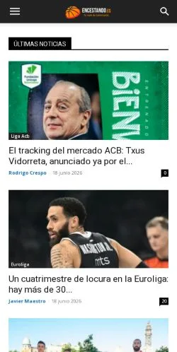 Vista previa del sitio Encestando, medio de España para artículos patrocinados
