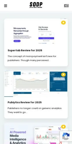 Forhåndsvisning av nettstedet State Of Digital Publishing, medium fra USA for sponsede artikler