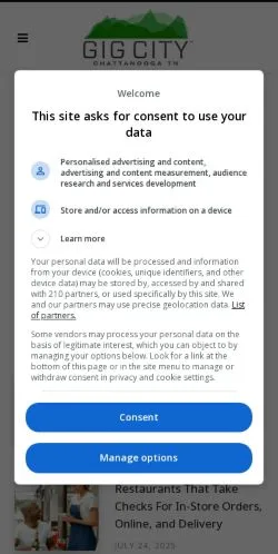 Anteprima del sito TheGigCity, media di Stati Uniti per articoli sponsorizzati