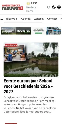 Podgląd witryny Woensdrecht Nieuws, medium z kraju Holandia do artykułów sponsorowanych