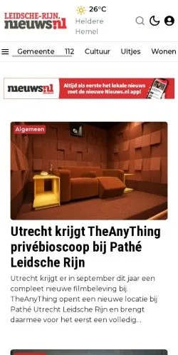 Podgląd witryny Leidsche Rijn Nieuws, medium z kraju Holandia do artykułów sponsorowanych