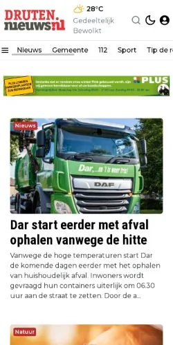Anteprima del sito Druten Nieuws, media di Paesi Bassi per articoli sponsorizzati