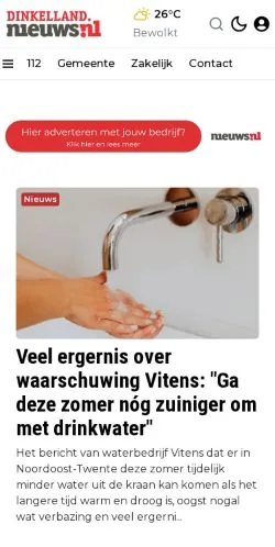 Anteprima del sito Dinkelland. Jouw wereld. Jouw nieuws., media di Paesi Bassi per articoli sponsorizzati