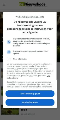 Anteprima del sito Nieuwsbode, media di Paesi Bassi per articoli sponsorizzati
