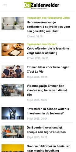 Anteprima del sito Nieuws uit Zuidoost-Drenthe, media di Paesi Bassi per articoli sponsorizzati