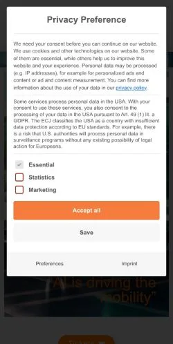 Sponsorlu makaleler için Amerika Birleşik Devletleri medyası eMove360° sitesinin önizlemesi