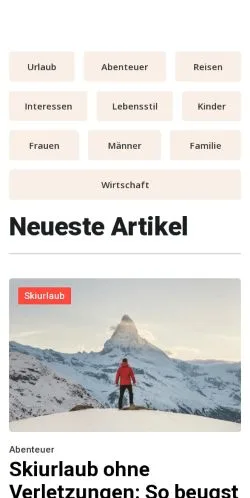 Anteprima del sito ferienfamilie.de, media di Germania per articoli sponsorizzati
