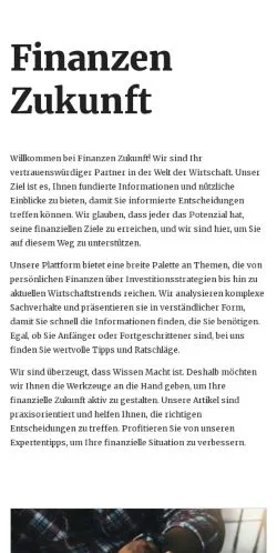 Anteprima del sito finanzenzukunft.de, media di Germania per articoli sponsorizzati