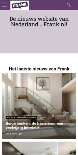 Voorbeeld van de site Frank, medium uit Nederland voor gesponsorde artikelen