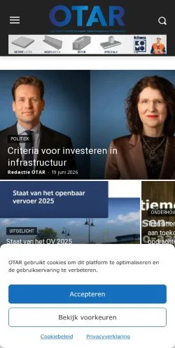 Förhandsvisning av webbplatsen OTAR, medium i Nederländerna för sponsrade artiklar
