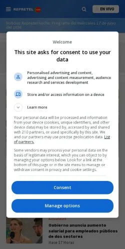 Aperçu du site Repretel, média de Espagne pour articles sponsorisés