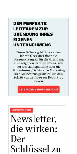 Podgląd witryny unternehmenwissen.de, medium z kraju Niemcy do artykułów sponsorowanych